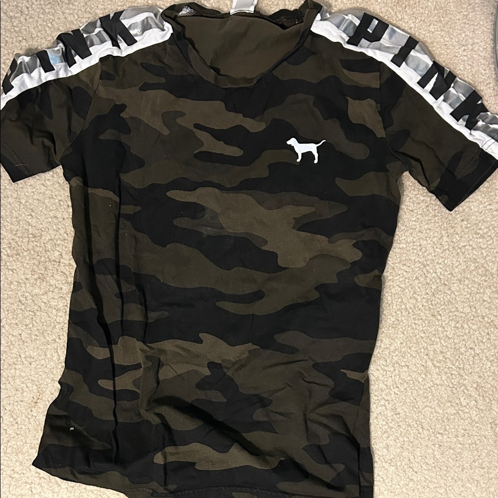 Victoria's Secret Camouflage Kids Tee with Dog Logo